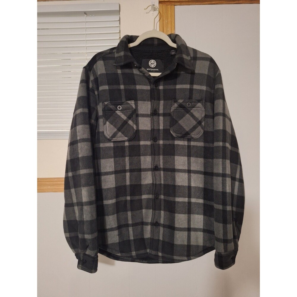 Weatherproof Plaid Black And Gray Shirt/jacket size Small